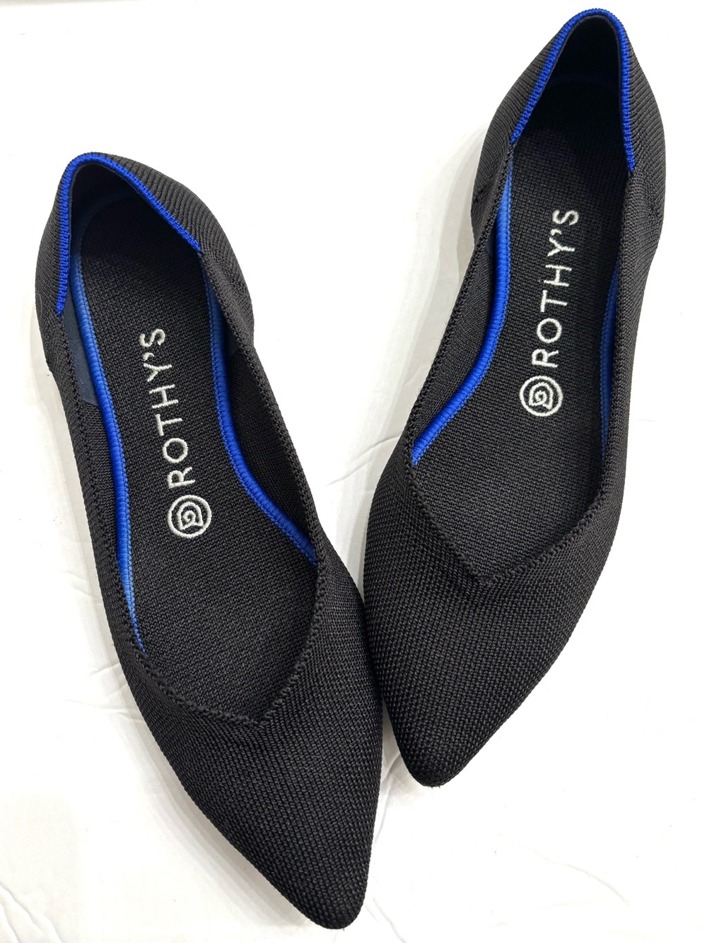 Rothy's the point Black Pointed Flats size 8.5